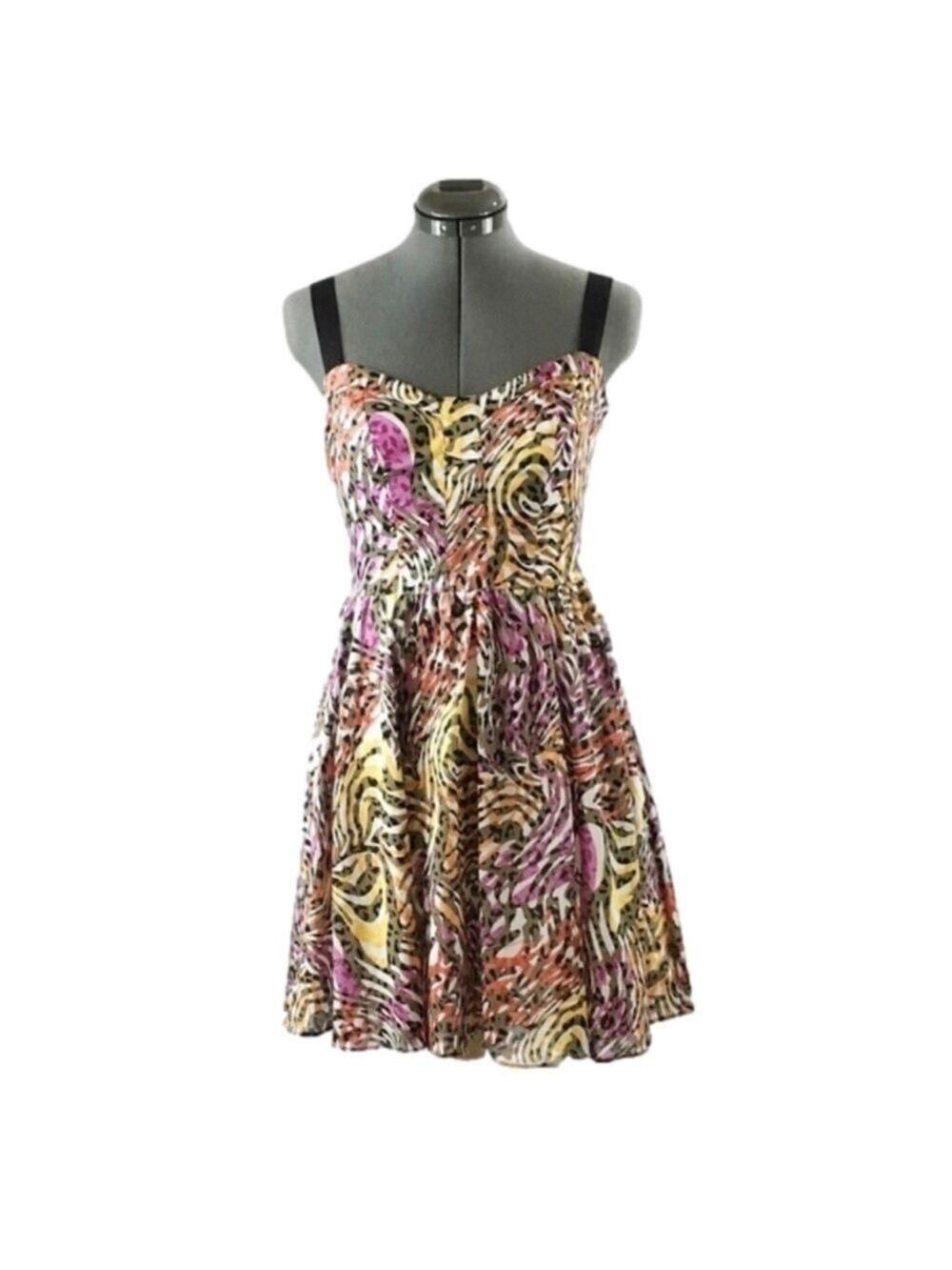 ALLEN B by Allen Schwartz Vibrant Color Abstract Print Dress. Size 4, NWT!